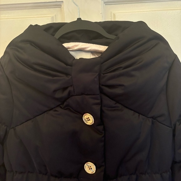 Kate Spade Black Bow Belted Puffer Jacket - Picture 9 of 12